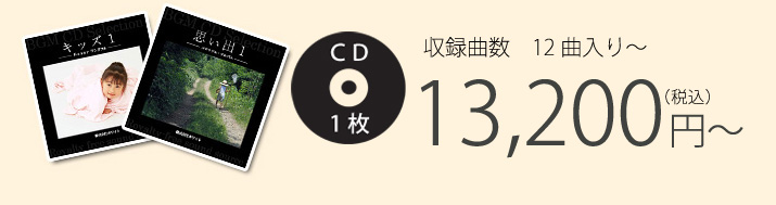 収録曲数　12曲入り CD1枚 13,200円（税込）～